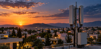 Ψυχικό: Προσωρινή παύση για την κεραία στην οδό Τρεμπεσίνας Κεραία κινητής τηλεφωνίας σε ταράτσα κατοικίας σε αστικό τοπίο