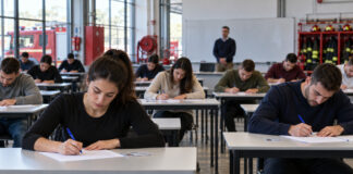 Πυροσβεστική Ακαδημία: Στις 16 Οκτωβρίου οι κατατακτήριες εξετάσεις στην Κηφισιά Υποψήφιοι συμμετέχουν σε γραπτές εξετάσεις σε αίθουσα ακαδημίας υπηρεσιών έκτακτης ανάγκης