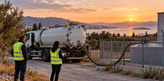 Σπάτα: Σύλληψη οδηγού βυτιοφόρου για παράνομη μετάγγιση λυμάτων Βυτιοφόρο σε περιφραγμένο χώρο κατά τη διάρκεια περιβαλλοντικού ελέγχου