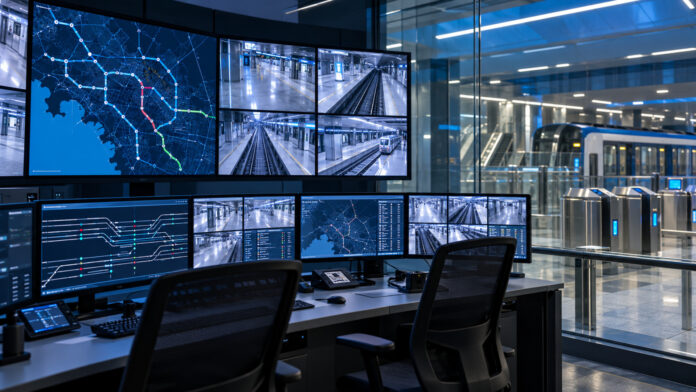 stasy-director-security-20261010-1530-1920x1080-1 Σύγχρονο κέντρο ελέγχου ασφάλειας μετρό με οθόνες παρακολούθησης σταθμών και δικτύου