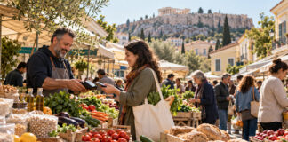 Νέο voucher επισιτιστικής βοήθειας: Στόχος πρώτη καταβολή έως 1.000 ευρώ Πολίτης χρησιμοποιεί ψηφιακό voucher για αγορά τροφίμων σε λαϊκή αγορά